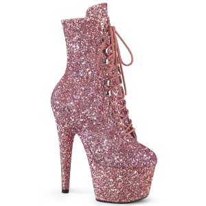 ADORE-1020GWR 18 cm bota salto alto plataforma pleaser glitter dourado