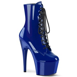 Azul Envernizado 18 cm ADORE-1020 botinha plataforma salto alto