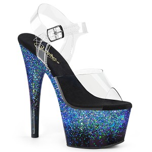 Azul glitter 18 cm ADORE-708SS sapatos de saltos pole dance