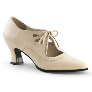 Bege Vegano 7 cm retro vintage VICTORIAN-03 sapatos scarpin salto alto