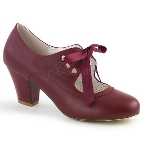 Borgonha 6,5 cm WIGGLE-32 retro vintage sapatos maryjane com salto grosso