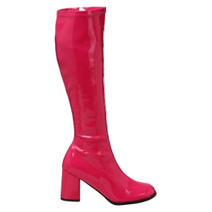 Botas pink envernizado 7,5 cm GOGO-300 botas de salto alto para homens