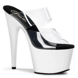 Branco Neon 18 cm ADORE-702UV Plataforma Tamancos Altos
