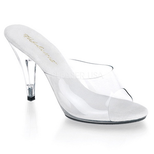 Branco Transparente 11 cm CARESS-401 Mules Saltos Altos