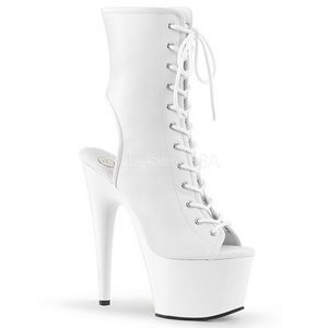 Branco Vegano 18 cm ADORE-1016 Botinha Feminino Open Toe