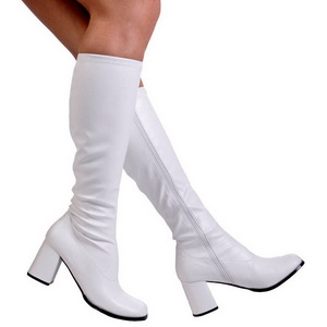 Branco Vegano 7,5 cm GOGO-300 Botas Mulher para Homens