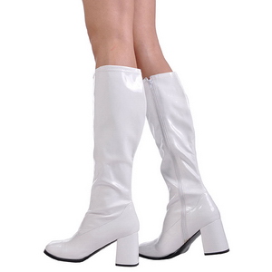 Branco Verniz 7,5 cm GOGO-300 Botas Mulher para Homens