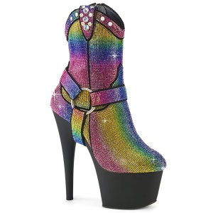 Coloridas strass 18 cm ADORE-1029RS botinha cowboy western texas