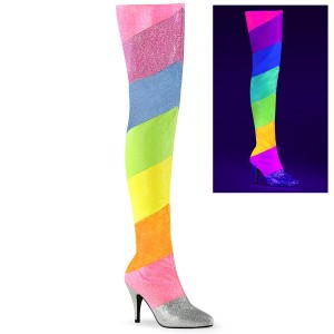 Glitter 10 cm DREAM-3012RBG Botas Ate A Coxa Drag Queen