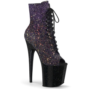 Glitter 20 cm FLAMINGO-1021OMBG peep toe botinha de saltos pole dance