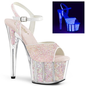 Glitter plataforma 18 cm ADORE-710UVG sandálias de saltos pole dance