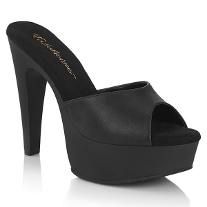 Imitação de couro 13 cm MARTINI-501 tamancos saltos altos preto