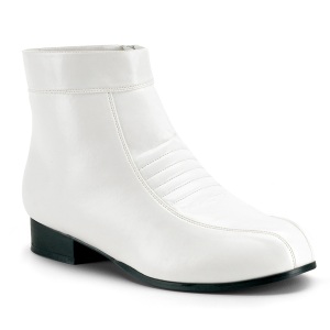 Imitação de couro PIMP-50 plataforma sapatos de cafetão 70 homem sapatos disco cadarço branco