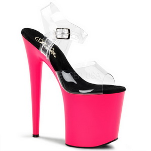 Neon Rosa 20 cm Pleaser FLAMINGO-808UV Salto Alto Plataforma