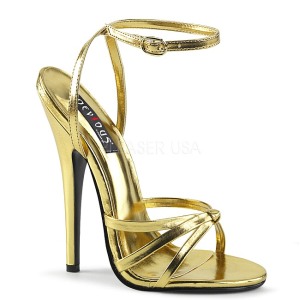 Ouro 15 cm DOMINA-108 sapatos fetiche com salto agulha