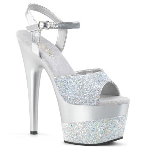 Prata 18 cm ADORE-709-2G glitter plataforma sandálias mulher