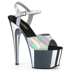Prata 18 cm ADORE-709HGCH Holograma plataforma salto alto mulher
