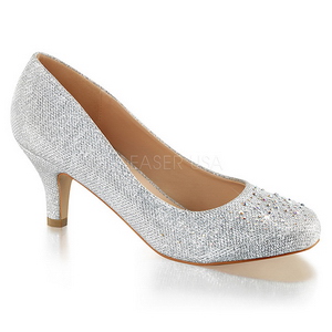 Prata Pedras Cristal 6,5 cm DORIS-06 sapato scarpin para noite de festa