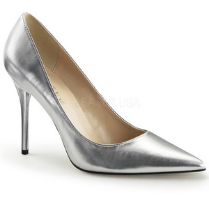 Prata Vegano 10 cm CLASSIQUE-20 Scarpin Saltos Altos para Homens