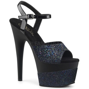Preto 18 cm ADORE-709-2G glitter plataforma sandálias mulher