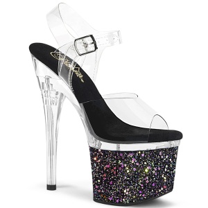 Preto 18 cm ESTEEM-708LG Sapatos plataforma de salto glitter