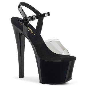 Preto 18 cm Pleaser SKY-308-1 sapatos de salto alto plataforma