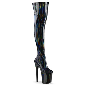 Preto 20 cm FLAMINGO-3000HWR Holograma botas overknee de saltos pole dance