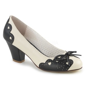 Preto 6,5 cm retro vintage WIGGLE-17 Pinup sapatos scarpin com salto grosso