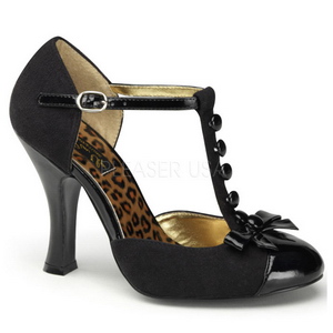 Preto Camurca 10 cm SMITTEN-10 Rockabilly sapatos scarpin salto alto