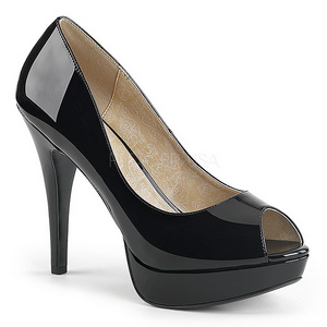 Preto Envernizado 13,5 cm CHLOE-01 numeros grandes scarpin mulher