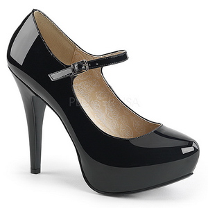 Preto Envernizado 13,5 cm CHLOE-02 numeros grandes scarpin mulher