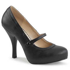 Preto Imitação couro 11,5 cm PINUP-01 numeros grandes scarpin mulher