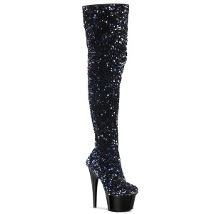 Preto Lantejoulas 20 cm ADORE-3020 botas overknee de saltos pole dance