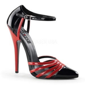 Preto Vermelho 15 cm DOMINA-412 calçados femininos com salto alto