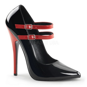 Preto Vermelho 15 cm DOMINA-442 calçados femininos com salto alto