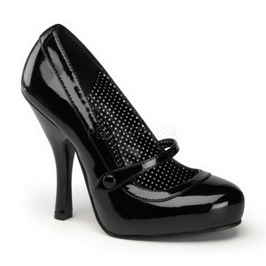 Preto Verniz 12 cm retro vintage CUTIEPIE-02 sapatos scarpin salto alto