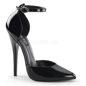 Preto Verniz 15 cm DOMINA-402 Scarpin Saltos Altos para Homens