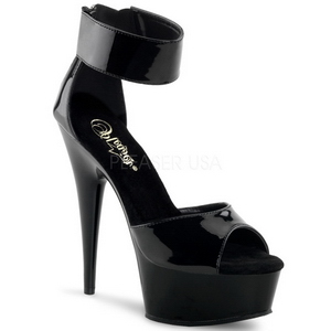 Preto Verniz 15 cm Pleaser DELIGHT-670-3 Plataforma Salto Agulha