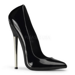 Preto Verniz 16 cm DAGGER-01 Fetish Scarpin Salto Alto