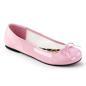 Rosa Envernizado ANNA-01 numeros grandes sapatos bailarina