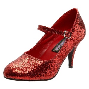Scarpin mary jane glitter 8 cm GLINDA-50G cosplay sapatos de princesa