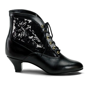 Tecido de renda 5 cm DAME-05 Botinha vitorianas com salto vintage preto