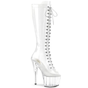 Transparente 18 cm ADORE-2021C plataforma botas salto alto mulher