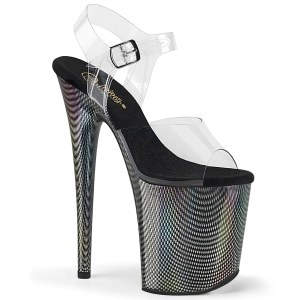 Transparente 20 cm FLAMINGO-808HCP Holograma plataforma salto alto mulher
