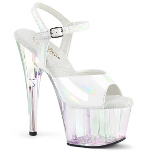 Transparente plataforma 18 cm ADORE-709HT Branco sandálias salto alto mulher