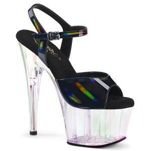 Transparente plataforma 18 cm ADORE-709HT Preto sandálias salto alto mulher