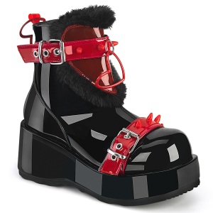 Vegan 7 cm CUBBY-57 emo mulher botins plataforma com fivelas