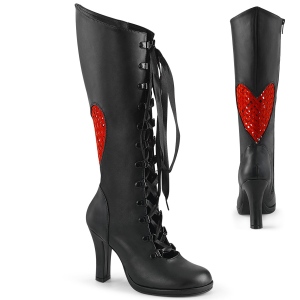 Vegan 9,5 cm GLAM-243 plataforma botas alternativo preto