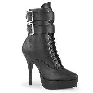 Vegan preto 13,5 cm INDULGE-1026 Botas de tornozelo de travesti