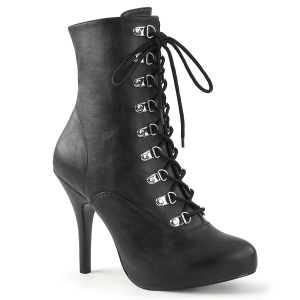 Vegan preto 13 cm EVE-106 Botas de tornozelo de travesti